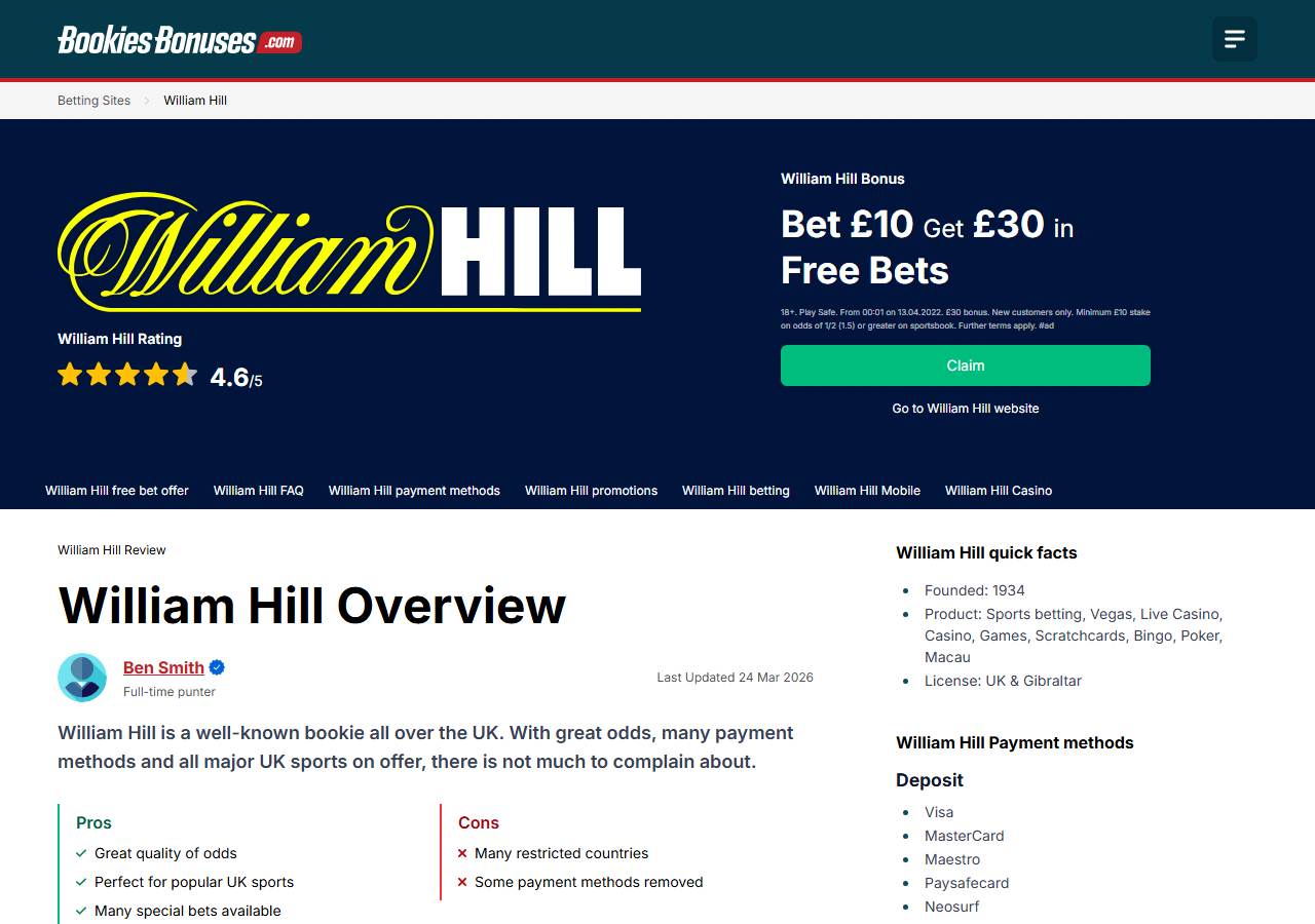 La home di William Hill